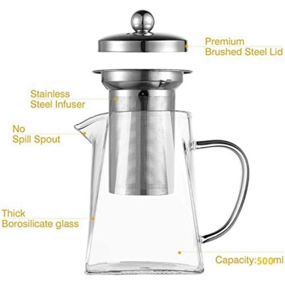 Stovetop Square Tea Pot with Strainer - Image 2
