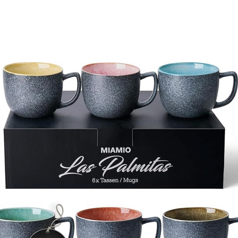 MIAMIO Stoneware Big Coffee Cup Set